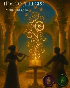 Cover image of Fiocco's Allegro violin and cello duet sheet music PDF by Duo.Hansen