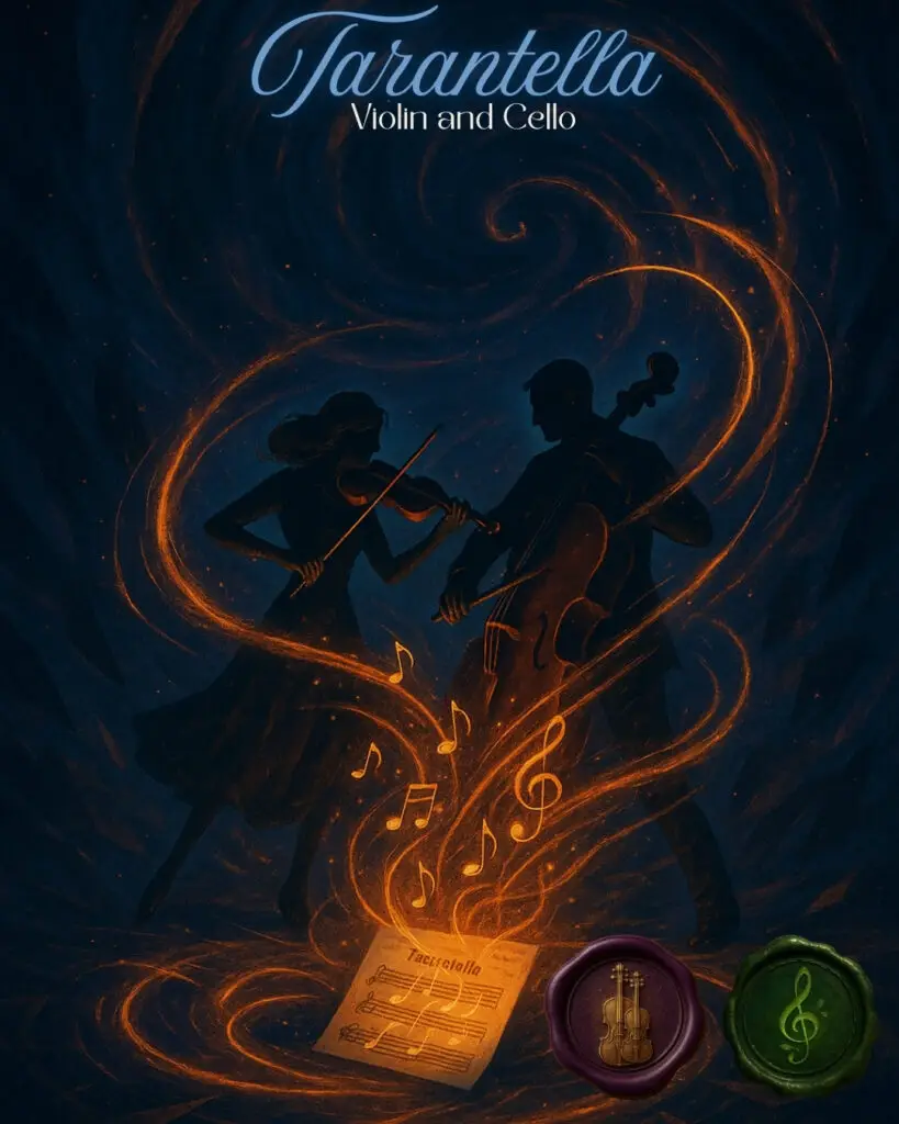 Cover of Prokofiev's Tarantella Violin and Cello Duet Sheet Music