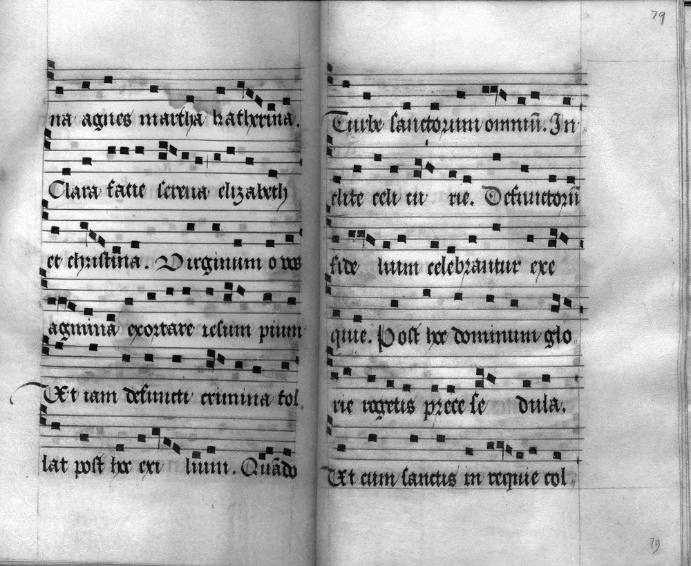 Image of Bone Jesu dulcis cunctis chant, the melody used for the modern O Come, O Come, Emmanuel Hymn.