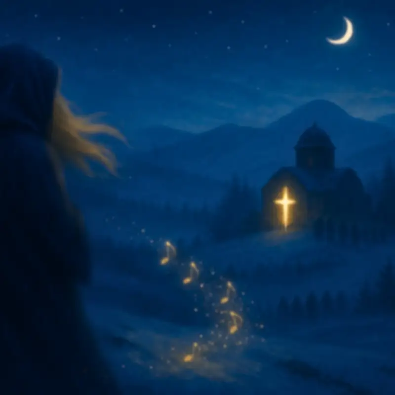 Image of a woman heading to church.