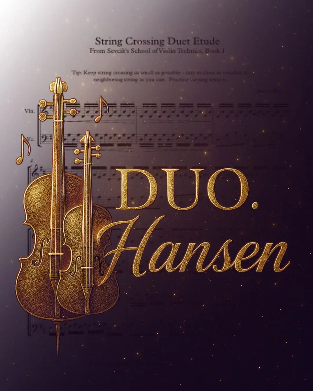 preview image of sevcik string crossing etude duet