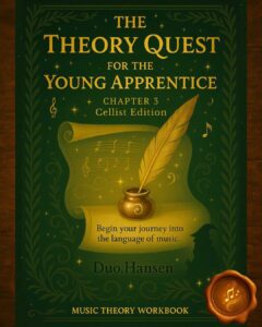 Music Theory Quest Vol. 3 – Cello Printable PDF Workbook