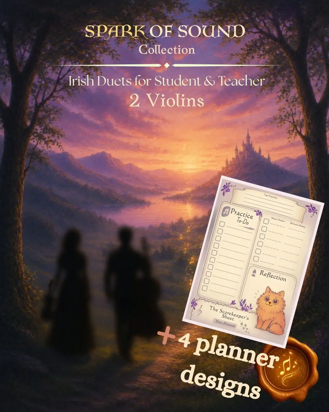 cover image for irish violin duets plus planner sheets bundle